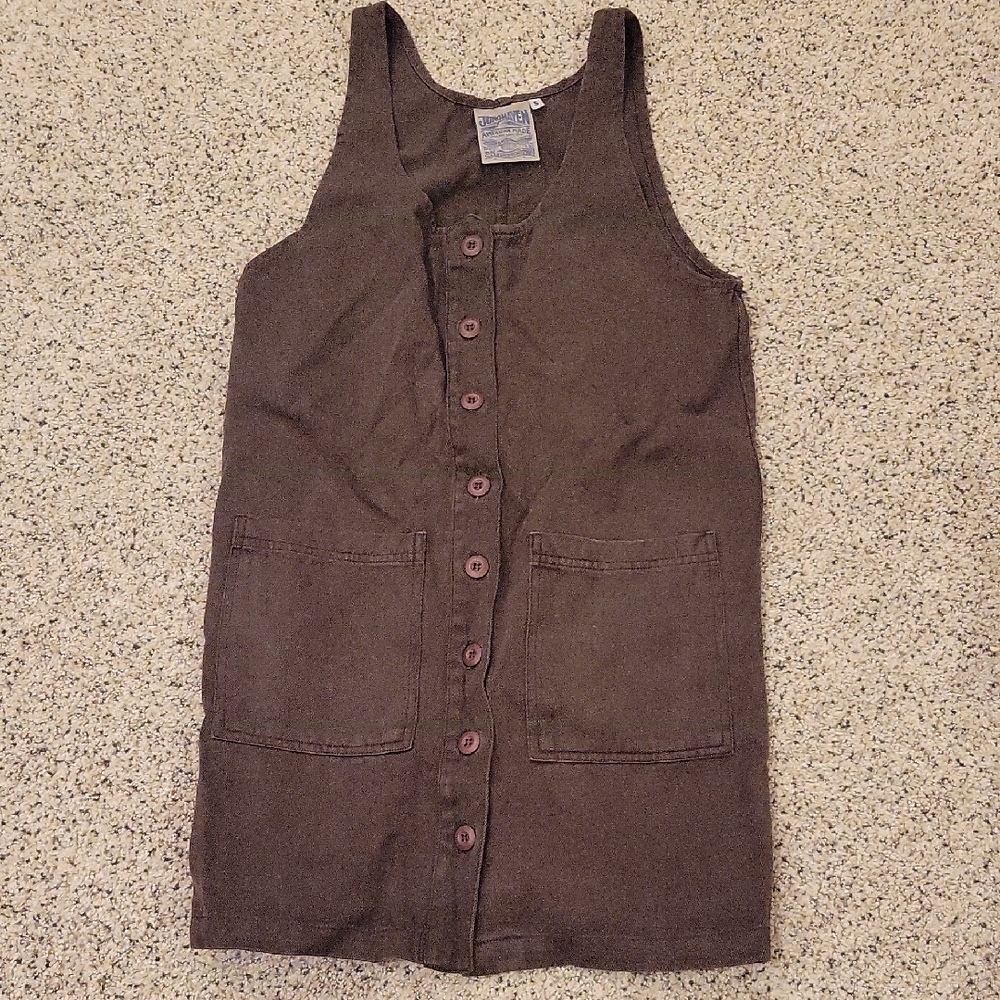 Jungmaven Jumper Dress Organic Cotton Hemp Blend Chocolate Dark Brown Small